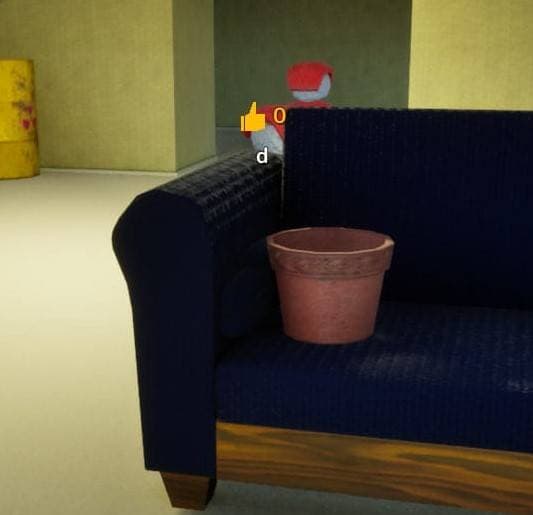 Blue sofa planter hiding spot screenshot
