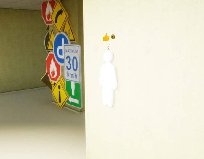 Bright white room hiding spot screenshot