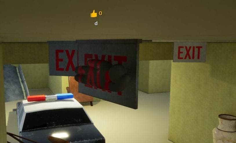 Behind exit sign hiding spot screenshot