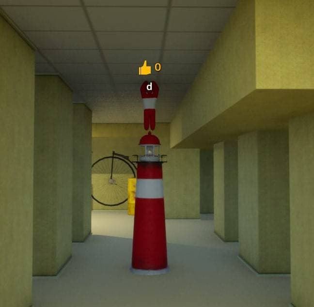 Red-white tower prop hiding spot screenshot