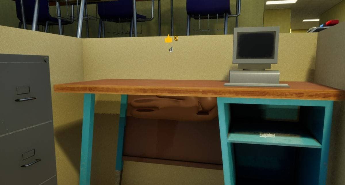 Retro computer desk hiding spot screenshot