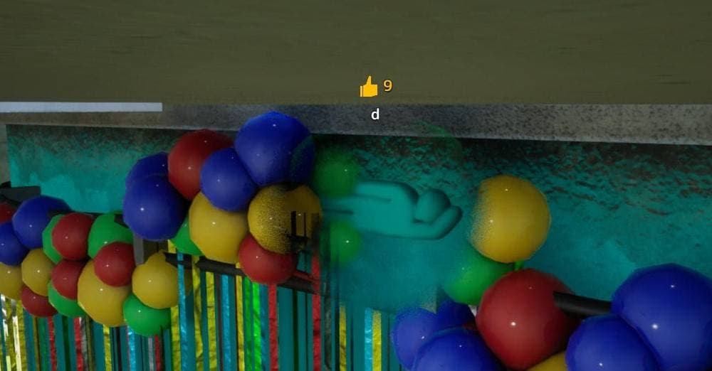 Balloon ball pit hiding spot in Meccha Chameleon
