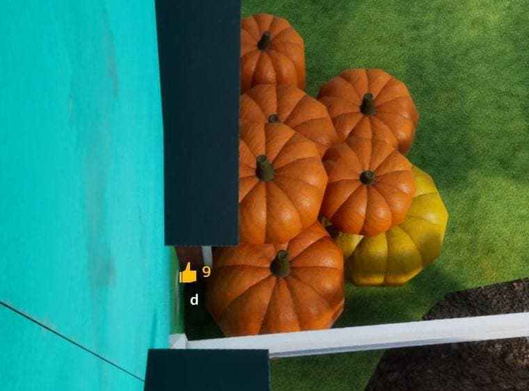 Corner pumpkins by fence hiding spot screenshot
