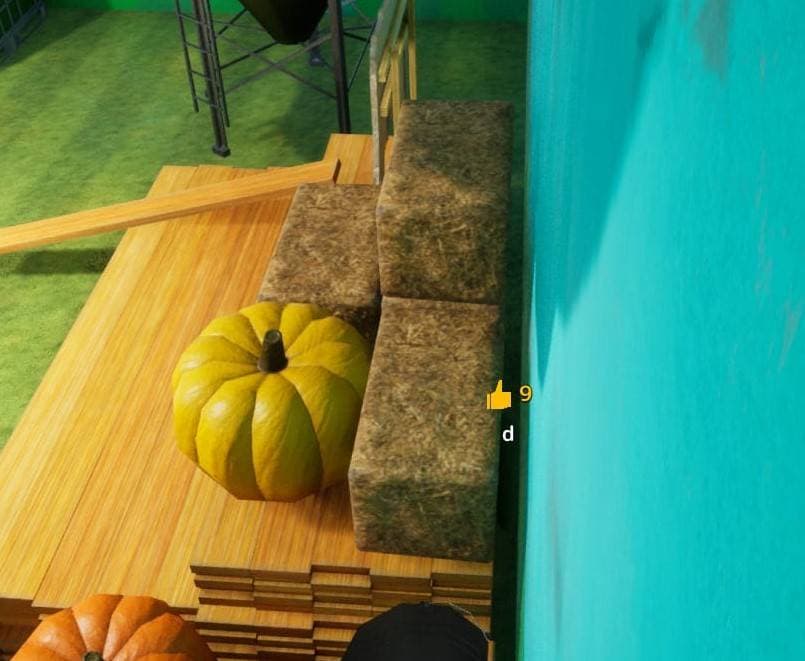 Pumpkin and hay corner hiding spot screenshot
