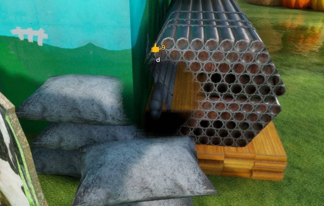 Stones and wire roll hiding spot screenshot