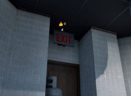 Exit sign wall corner hiding spot screenshot