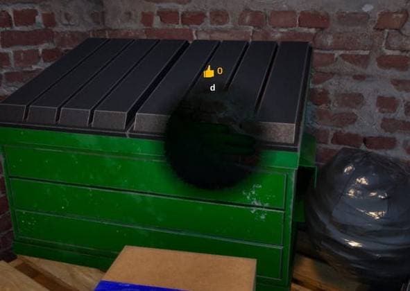 Green trash bin hiding spot screenshot