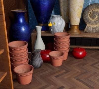 Vases and clay pots hiding spot screenshot