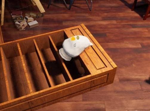 Wooden tray edge hiding spot screenshot