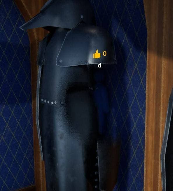 Armor statue gap hiding spot screenshot