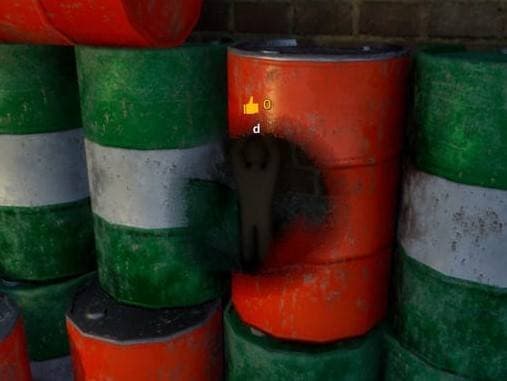 Green-white barrel gap hiding spot screenshot