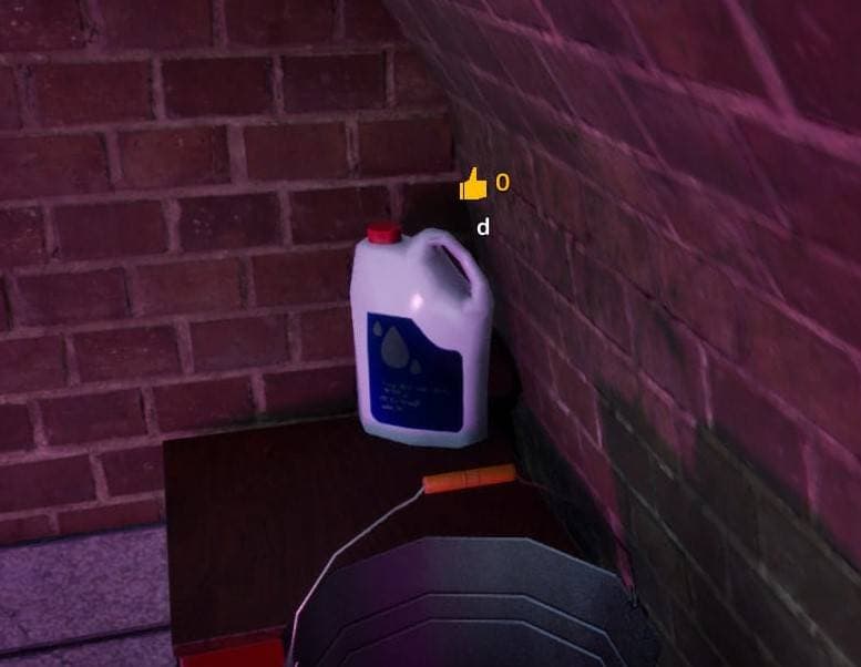 Purple cleaner bottle hiding spot screenshot